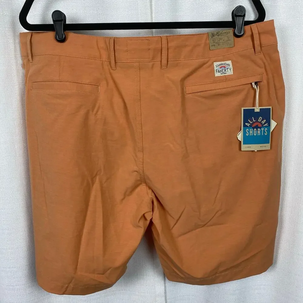 Faherty Antique Orange All Day Shorts Sz.40 NWT
